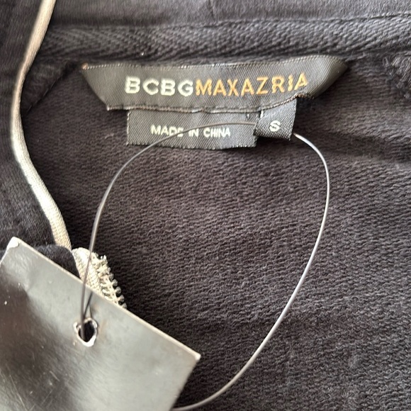 BCBG Max Azria Black track suit jacket and pants with floral Rhinestone Logo - Picture 2 of 16